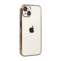 Gld-spt- Newface Apple Uyumlu iPhone 15 Razer Lensli Silikon - Çöl Titanyum