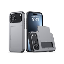 Snapbuy, İphone Uyumlu İçin Kredi Kartı Bölmesi Olan Cüzdan Kılıfı  İphone Uyumlu 16e Gri