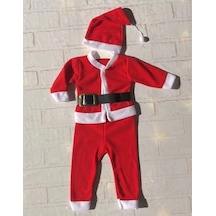 Unisex Çocuk Noel Baba Kostümü 3-6 Yaş