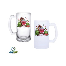 Tazmanya Canavarı Kulplu Bira Bardağı Buzlu Veya Şeffaf Seçenekli 0359