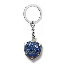 Mavi Kalkan Figürlü Anahtarlık Fantastik Temalı Unisex Metal Aksesuar