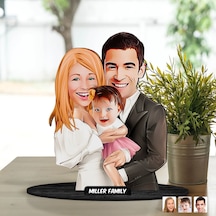 Kişiye Özel Aile Karikatürlü Ahşap Biblo Model-20 Babaya Hediye, Anneye Hediye, Ev Hediyesi Kobitmeyen138328 Bk Gift