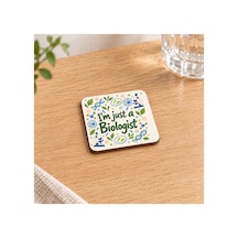 Biyolog Baskılı 9x9 Cm Kare Mdf Bardak Altlığı - Biyoloğa Hediye Ahşap Çok Renkli
