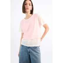 DeFacto 2'li Oversize Bol Kesim Kısa Kollu Tişört F8834AX25SMPN113