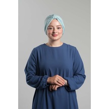 Hürrem Bone Bebe Mavisi Pratik Hazır Geçmeli Tesettür Bone Sandy Pileli Salaş 2121 11 Bebe Mavisi