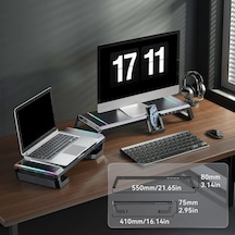 Techtic Bilgisayar Monitör Yükseltici Laptop Sehpası Rgb 4 Usb