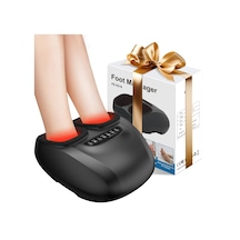Ehightop Shiatsu Ayak Masajı, Isı İle, Derin Yoğurma Ayak Masajı, Kas Gevşemesi İçin Titreşim Ve Sıkıştırma, Erkekler Kadınlar İçin Ev Ofis Kullanımı Siyah
