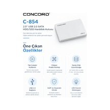 C-854 2.5 Inch Usb 2.0 Sata Ssd / Hdd Harddisk Kutusu