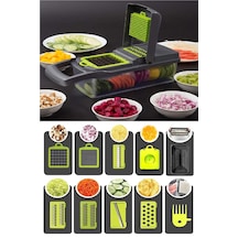 Lüx Küp Rende 13 Parça Hazneli Sebze Doğrayıcı Dicer Dilimleyici Kesici Fonksiyonlu Mutfak Seti