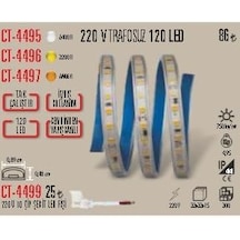 Tr Ct-4496 220v Trafosuz Led Şerit, Günışığı, 120 Led, 5 Metre