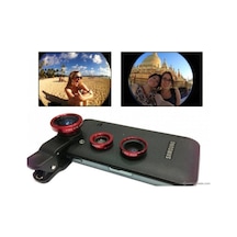 Balık Gözü Lens Fish Eye 3 Wide Geniş Açılı Makro Telefon Lensi Renkli