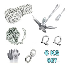 Tekne Ve Şişme Bot İçin Hazır Çapa Seti 6kg Şemsiye Çapalı