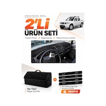 E-biz Nissan Navara 2005-2015 Uyumlu Torpido Örtüsü + Tay Tüyü Bagaj Çantası Seti - Siyah - Nı009