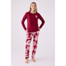 Pierre Cardin Pıerre Cardın Kadın Uzun Kol Pijama Takım Pc8866 Vişne Bordo