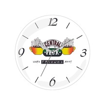 Central Perk Where Meet Çap 30cm Sessiz Akar Bombeli Gerçek Cam Duvar Saati Siyah