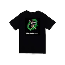 Sailor Moon Anime Baskılı Unisex %100 Pamuk Siyah T-shirt SIYAH