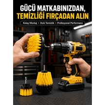 Shnstore Matkap Uyumlu Temizlik Fırçası Seti 3 Lü Çok Amaçlı Shntknd0720