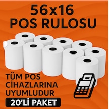 Termal Pos Rulosu 56x16 20 Li Ekonomik Paket Tüm Pos Cihazlara Uyumlu