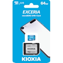 Kioxia Exceria LMEX1L064GG2 64 GB Micro SDXC UHS-I Class 10 Hafıza Kartı + Adaptör