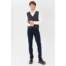 Erkek V Yaka İnce Triko Yelek O.füme O.füme