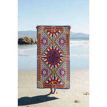Dijital Baskı Plaj Deniz Havlusu Modern Desenli Peştamal 80x160 Cm Hvl0067 Renkli