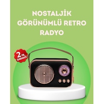Hubrendy Tekno Nostaljik Retro Radyo Bluetooth, Usb Ve Fm Özellikli Şık Tasarım