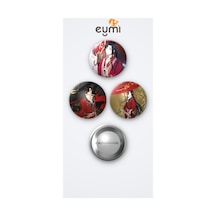 Heaven Official's Blessing Tgcf Hua Cheng 3'lü Metal Rozet Seti 58mm İğneli Buton Çanta Yaka Rozeti Çok Renkli