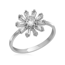 Gümüş Trapez Taşlı Çiçek Bayan Yüzük Gümüş Gümüş Trapez Taşlı Çiçek Bayan Yüzük Gümüş