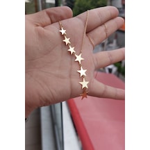 925 Ayar Gümüş 24 Ayar Altın Kaplama Kayan Yıldız Kolye Gold