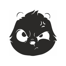 Kızgın Panda Araba Sticker Siyah 16x16 Cm
