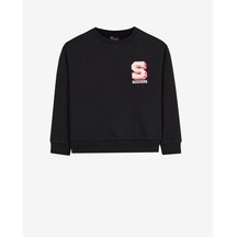 Skechers G Lw Collage Sweatshirt Büyük Kız Çocuk Siyah Sweatshirt Sk2620117-3817