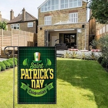 Lijinxu St Patricks Günü Bahçe Bayrağı Yeşil Şapka Stil-a