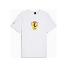 Puma Ferrari Colored Shield Tee 635310-04 Tişört Erkek T-shirt Beyaz