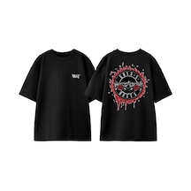 Thewert Guns N Roses 18 Tasarım Sırt Baskılı Pamuk Siyah Oversize T-shirt