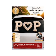 Kişiye Özel Gelin Arabası P Harfi Çift Sıra Papatya Süsü 25 Cm Tek Harf - 902377492 Diğer