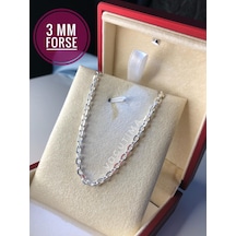 3mm Forse Model 925 Gümüş Kolye Işıklı Kutuda Sevgiliye Eşe Babaya Kolye Gümüş