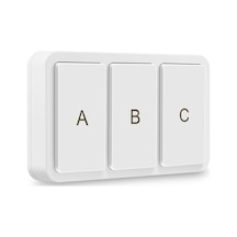 Aubyhe Zigbee Akıllı Kablosuz Anahtar 3 Yollu, Tuya Uygulaması İle Kontrol, Tıklama/çift Tıklama/uzun Basma Fonksiyonları, Akıllı Senaryo Özelleştirme