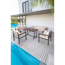 Neokas Metal Balkon Seti, Bahçe Takımı, Kafe Koltuğu, Bekleme Alanı Koltuğu, Oturma Grubu 1 + 1 + 2 + 3 + M Antrasit