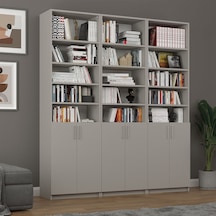 Asra Trend %100 MDFLAM Kül Gri Kapaklı Kitaplık K-52