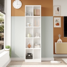 Robin Home Vera Geniş Kitaplık 10 Raflı 180cm Beyaz