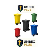 Umbex 5 Adet Plastik Çöp Konteynerı Çöp Kovası 120 Lt Isıya Karşı Dayanıklı 5 Adet Çok Renkli