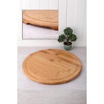 30 CM Bambu Lüx Yuvarlak Sunum-Servis Bambu Pizza Servis Sunum