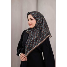 Mimiyum D S Model Soft Eşarp Kahve Zümrüt Çok Renkli