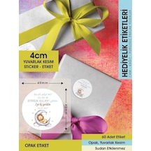 Aslan Konseptli Etiket Hediyelik Etiket 4 CM - 60 Adet Opak Etiket Renkli