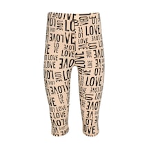 Lovetti Kız Çocuk Lovely Letters Desen Kapri 1449 Pembe - Siyah