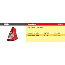 Mars Stop Lamba Dacıa Sandero / Sağ 2008 Duysuz