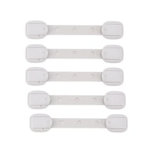 Jeemson 5 Adet Gri Çocuk Güvenlik Kilidi - Çift Yönlü Ayarlanabilir Dolap/çekmece/ Buzdolabı Kilitleri - Bebek Ellerini Korumak İçin Abs Malzeme Gri