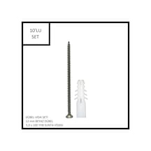 Dübel-vida Seti, Beyaz Dübel 12 Mm, 5,0x100 Yhb Sunta Vidası, 10 Adet