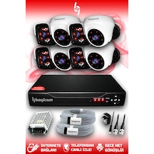 Bayicam 8 Kameralı Panda 4 İç Kamera Set HDD'siz Full HD Gece Görüşlü Güvenlik Kamerası Sistemi