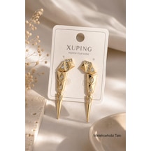 Melekcehobi Geometrik Şekilli Xuping Sallantılı Küpe Gold